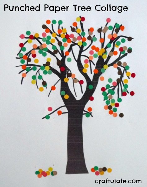 Punched Paper Tree Collage - Craftulate